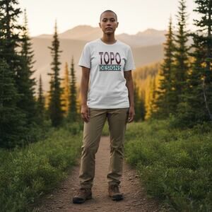 Topo Designs Vintage Logo T-Shirt Women's 100% Cotton Short Sleeve Camp Tee - M